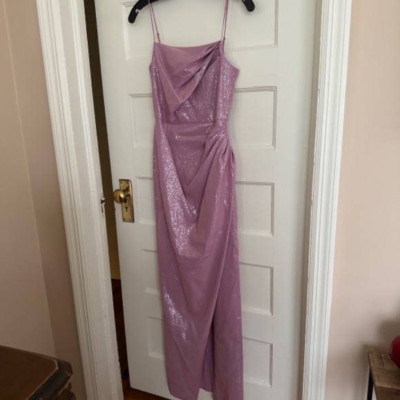 HALSTON Alania Ruched A-Line Sequin Gown - Picture 5 of 10